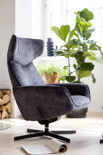 Relaxsessel Helge - Stoff, Dunkelgrau