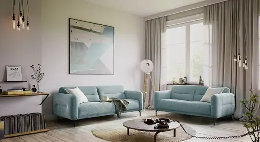 Sofa - 3-Sitzer, Stoff, Petrol