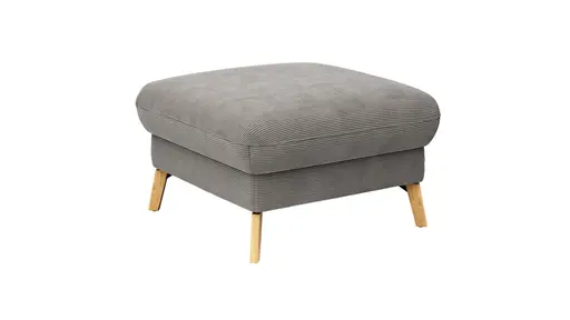 Hocker Maryville - LB ca. 74x74 cm, Stoff, Grau