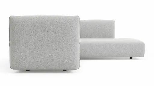 Ecksofa Motone - 2,5-Sitzer mit Ecke rechts, Stoff, Hellgrau