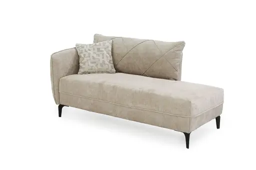 Recamiere JERINA - Stoff, Beige