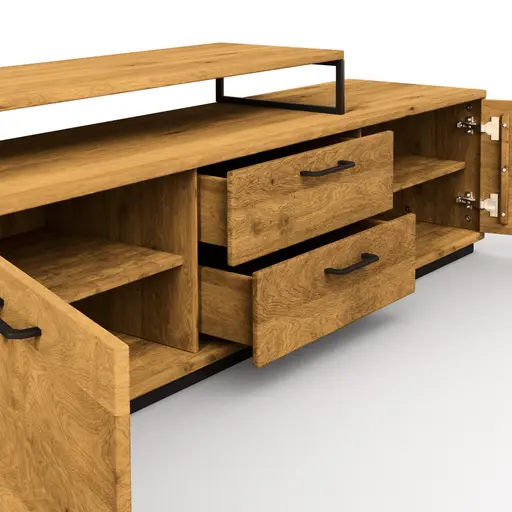 Wohnwand Savannah - Wildeiche massiv, natur geölt