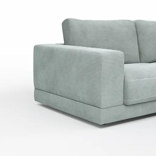 Sofa Juni - 2-Sitzer, Cord, Hellblau