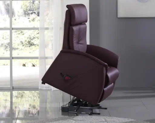 Fernsehsessel EM Bremen - Relaxfunktion (1-motorisch), Leder, Burgund