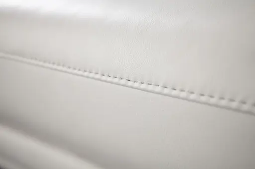 Sofa Estrela - 2,5-Sitzer inkl. Rücken-/Armlehne/Sitztiefe verstellbar, Leder, Hellgrau