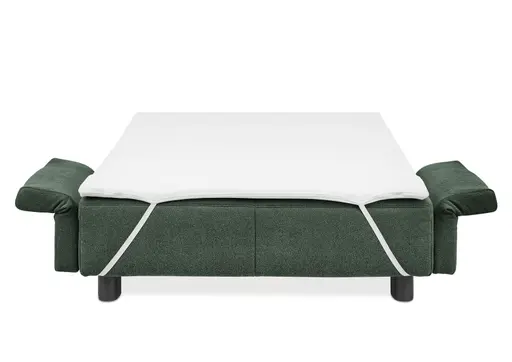 Faltsofa Easy - 2-Sitzer, ca. 140 cm inkl. Schlaffunktion/Topper/Armteil verstellbar, Stoff, Dunkelgrün