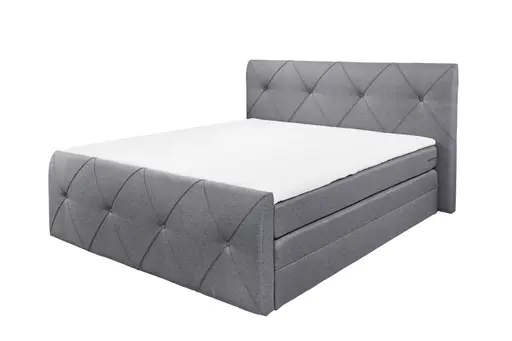 Boxspringbett- Liegefläche ca. 180x200 cm, Stoff Anthrazit