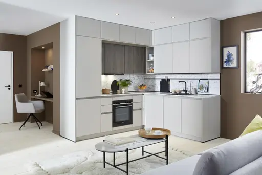 L-Küche 52.210 GL 3 524, Kieselgrau