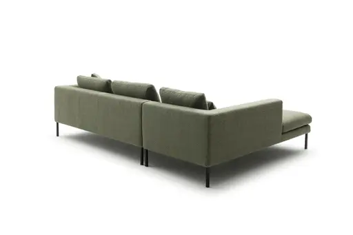 Ecksofa Helmi - Longchair links, 2,5-Sitzer, Stoff, Eukalyptus