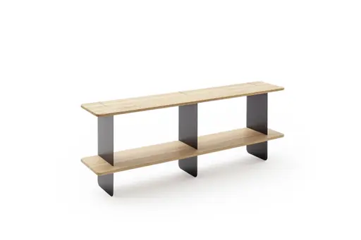 Regal Olai - Asteiche massiv, Wangen, Schwarz