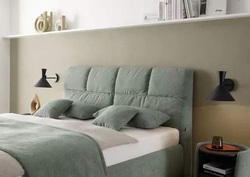 Polsterbett - Liegefläche ca. 180x200 cm, Stoff, Grün