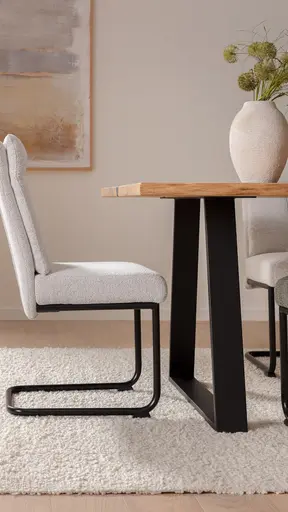 Freischwinger Ravina - Stoff, Creme