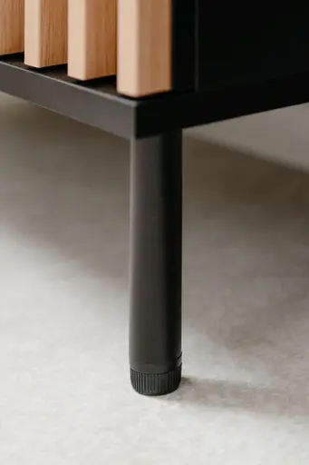 TV-Lowboard - B ca. 138 cm, Schwarz, Artisan Eiche Nachbildung