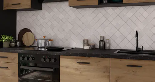 Küchenblock- ohne E-Geräte, B ca. 280 cm, Schwarz, Eiche Dekor