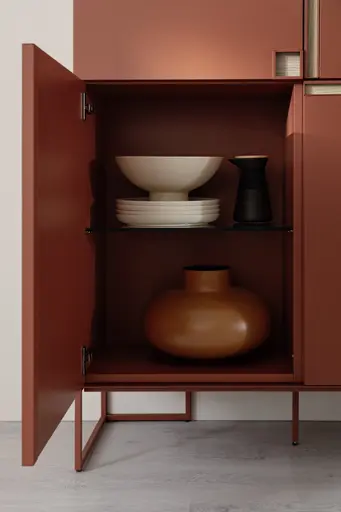 Highboard Venzone - BHT ca. 109x148x41 cm, Lack, Campari