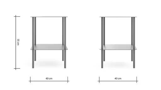 Beistelltisch Dagny - BHT ca. 40x55x40 cm, Quadratisch, Metall, Camparirot