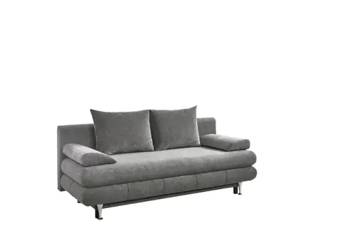 Schlafsofa- 2 Sitzer, Inkl. Bettkasten, Stoff, Grau