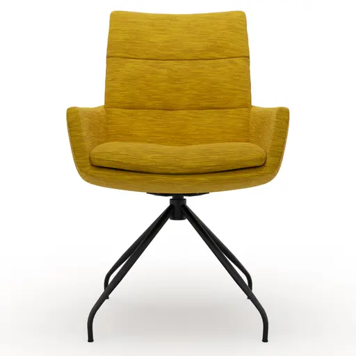 Armlehnstuhl Jukka - drehbar, Stoff, Goldfarben, Stativ