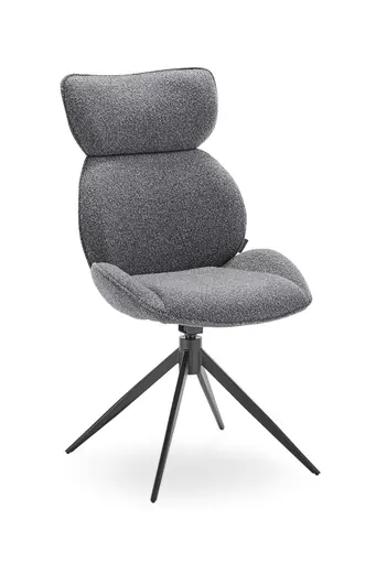 Stuhl MIRNA - drehbar, Stoff, Grau