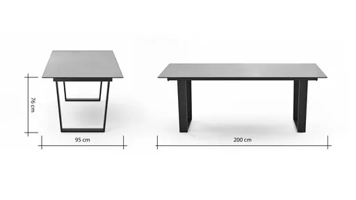Esstisch Dinner - verlängerbar, LB ca. 200x95 cm, Kunststoff, Dunkelgrau