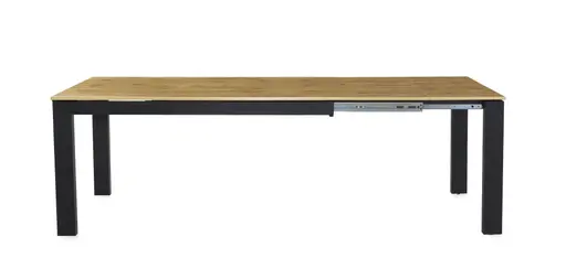 Esstisch - ausziehbar, LB ca. 160x90 cm, Wildeiche Nachbildung, Schwarz