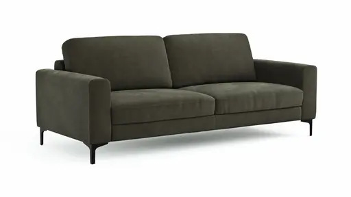 Sofa Oviedo - 3-Sitzer, Stoff, Braungrün