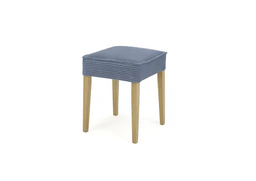 Hocker  SITTING TOGETHER_L- Stoff, Blau, Eiche Natur