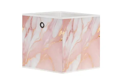 Faltbox - Stoff, Marmor Rosa/Gold