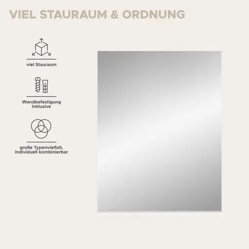 Spiegel - LB ca. 60x79 cm, Weiß