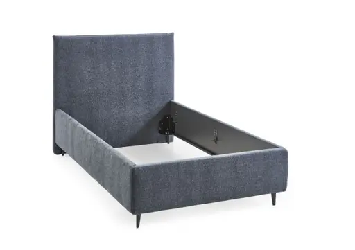 Polsterbett - Liegefläche ca. 120x200 cm, Stoff, Graublau