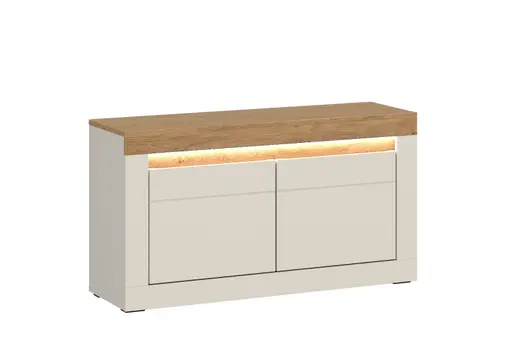 Sitzbank - mit Beleuchtung, B ca. 94 cm, Kaschmir, Stone Eiche Nachbildung