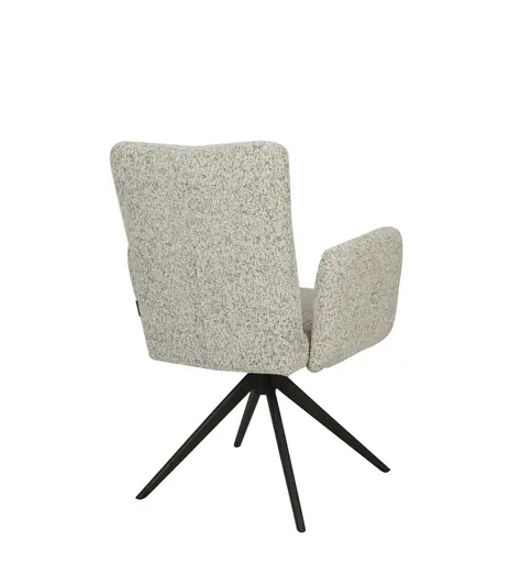 Armlehnstuhl MYLENE - drehbar, Stoff, Schwarz-Weiß