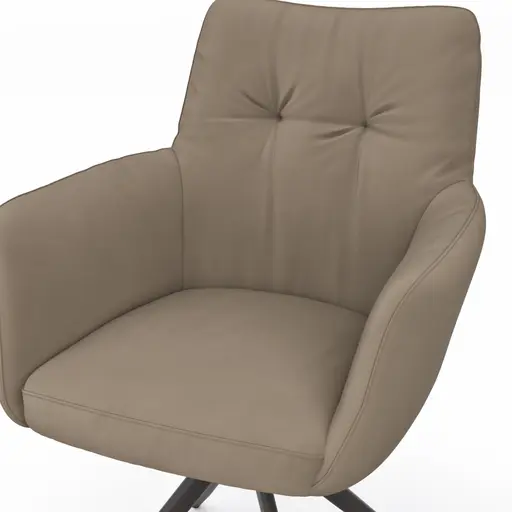 Armlehnstuhl Nashville - drehbar, Leder, Taupe