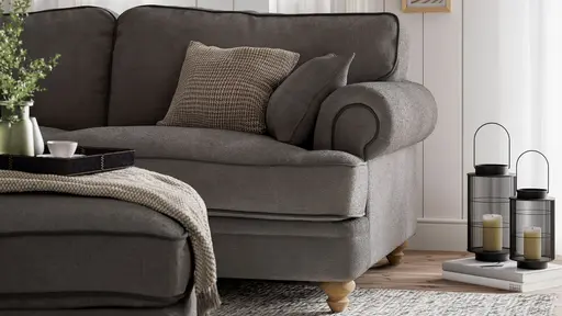 Sofa Mapleton - 3-Sitzer, Stoff, Anthrazit