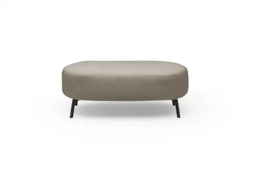 Hocker CARLLOTA - LB. ca. 125x73 cm, Stoff, Silbergrau