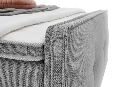 Boxspringbett- Liegefläche ca. 120x200 cm, Stoff, Mittelgrau