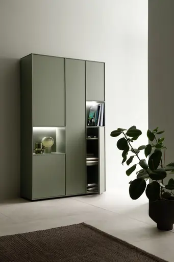 Highboard Casello - BHT ca. 107x180x38 cm, Lack Matt, Schilfgrün