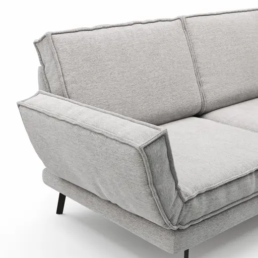 Ecksofa My - 2,5-Sitzer mit Longchair rechts, Stoff, Hellgrau
