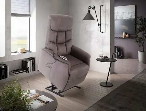 TV-Sessel MARLO - Relaxfunktion, Stoff, Braun