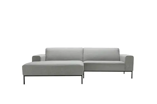 Ecksofa Morten - Longchair links, 1,5-Sitzer, Stoff, Grau