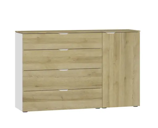 Kommode JOIN IT- Eiche Dekor, Weiß