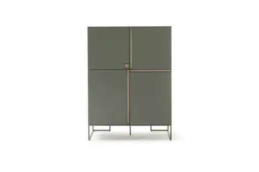 Highboard Venzone - BHT ca. 109x148x41 cm, Lack, Jade