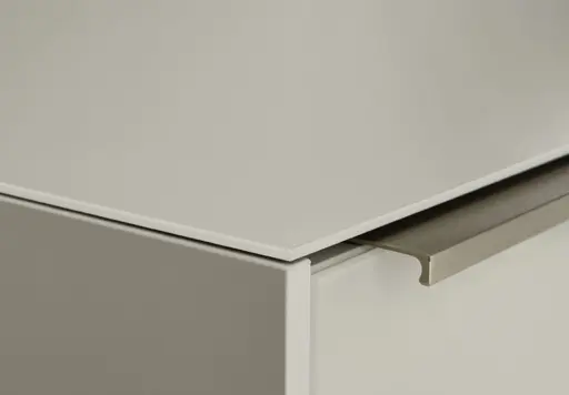 Vitrine - mit Beleuchtung, B ca. 67 cm, Kaschmir, Eiche massiv