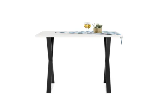 Bartresentisch - LB ca. 140x90 cm, Weiß, Schwarz