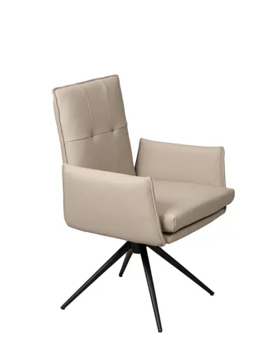 Armlehnstuhl MARCELLA - drehbar, Leder, Latte