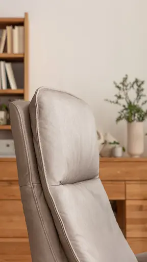 Sessel Tulsa Relax - Größe L, inkl. Maxirücken und Kopf-/Fußteil/Rückenlehne verstellbar, Leder, Graubeige