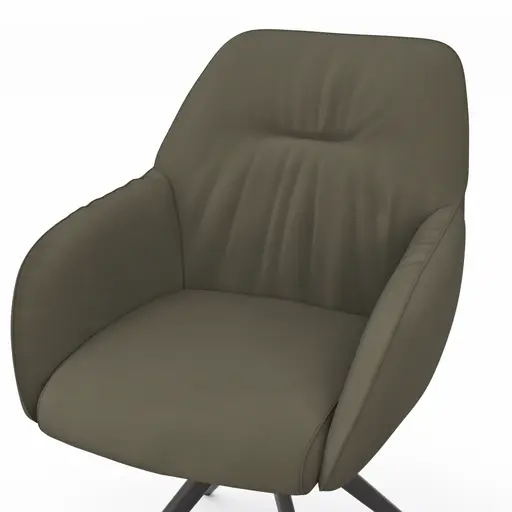Armlehnstuhl Noli - drehbar, Leder, Avokado