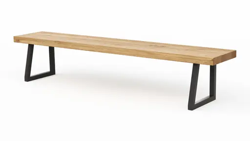 Holzbank Clifton - Breite ca. 220cm, Wildeiche massiv, natur