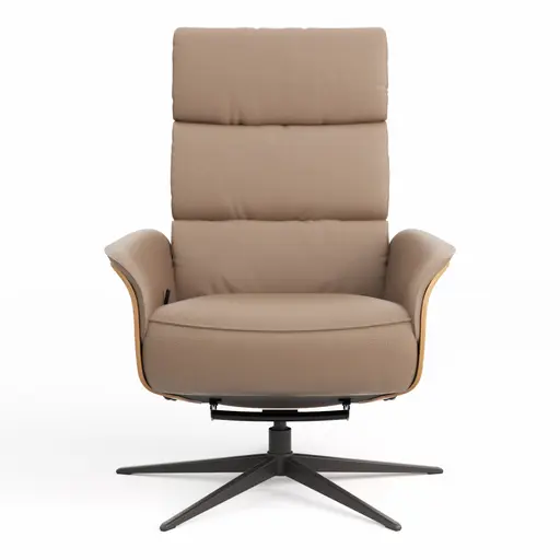 Relaxsessel Amila - Größe M, inkl. Relaxfunktion und Kopfteilverstellung, Leder, Rauchbraun