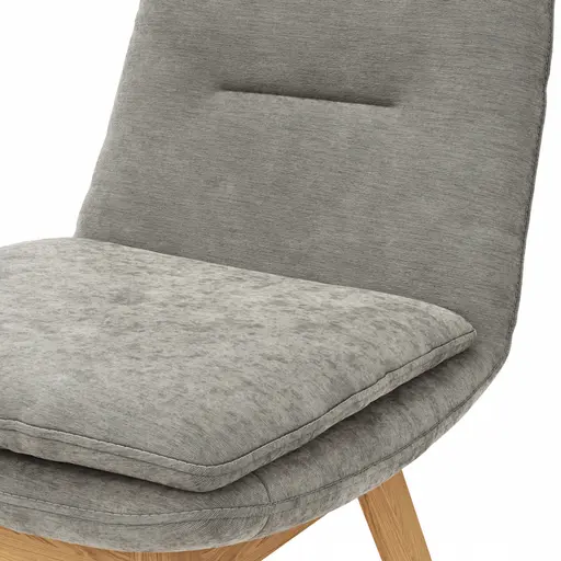 Polsterstuhl Macano - Stoff, Hellgrau